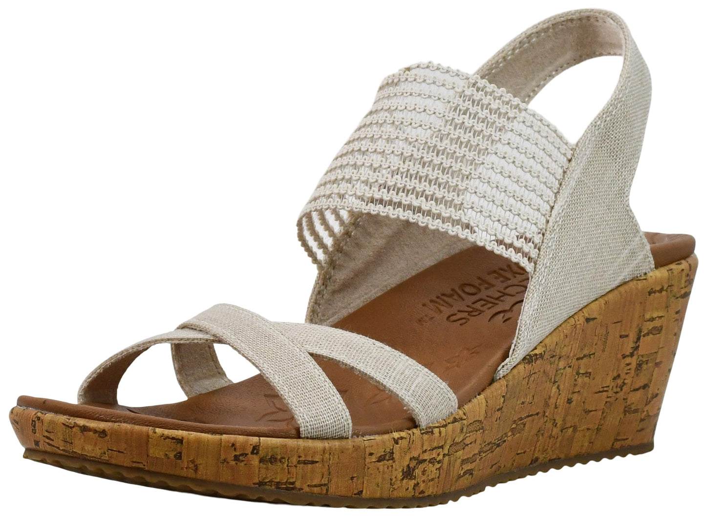Skechers womens Beverlee - High Tea Wedge Sandal , natural , 12 M US