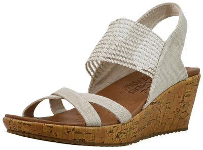 Skechers womens Beverlee - High Tea Wedge Sandal , natural , 12 M US