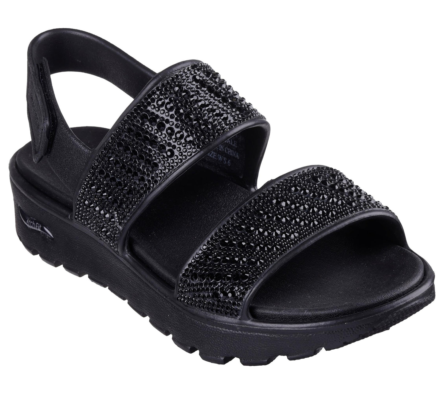 Skechers Foamies Arch Fit Footsteps-Enchant Women's Sandal, 7 B(M) US, Black