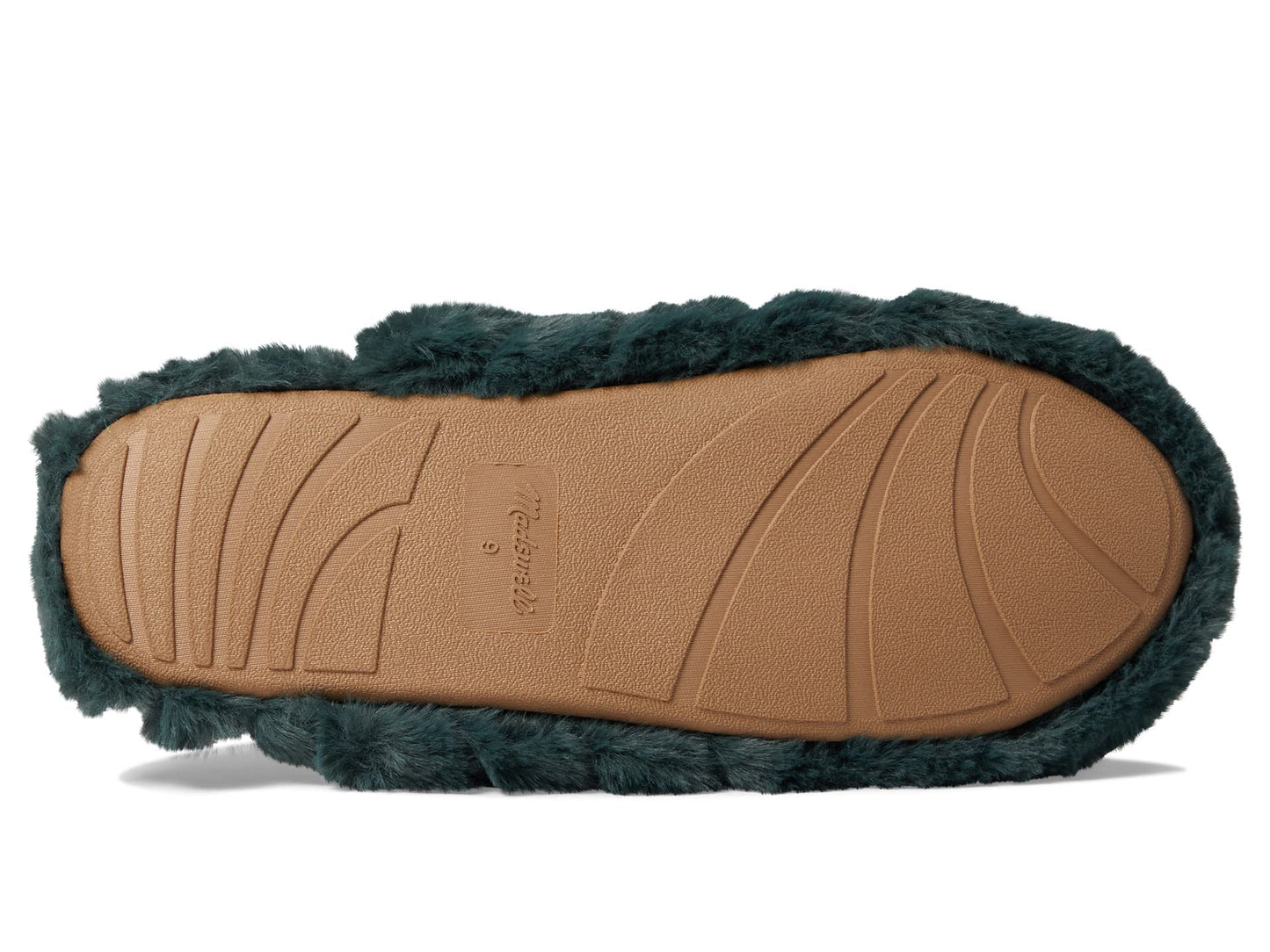 Madewell Quilted Scuff Slippers in Recycled Faux Fur Deep Forest 10 M