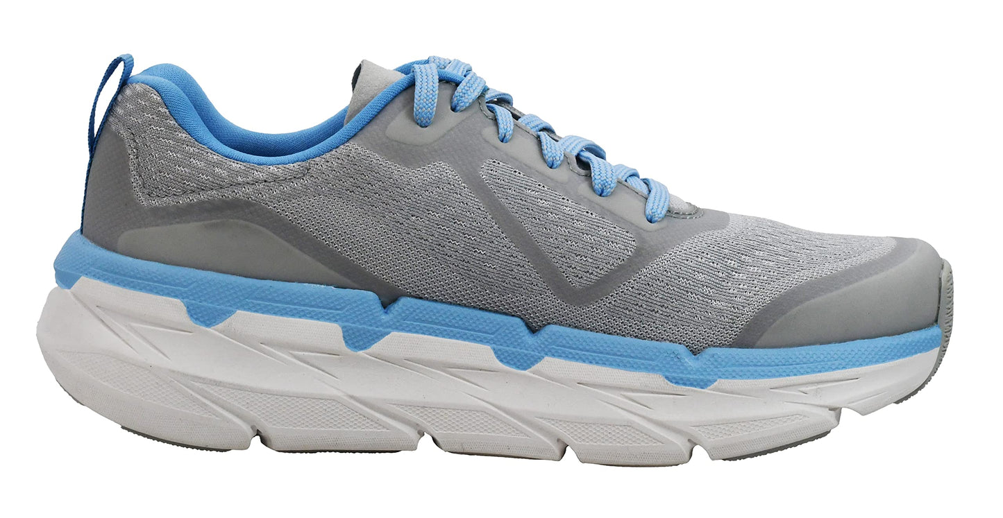 Skechers Women's Max Cushion-17690 Sneaker, Grey/Black, 10 M US