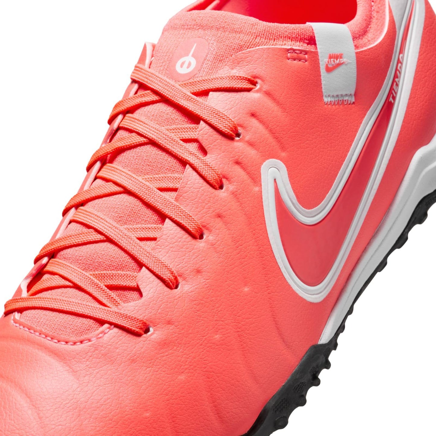 Nike Tiempo Legend 10 Pro Turf Low-Top Soccer Shoes (DV4336-800, Hot Lava/White) Size 9.5