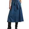 Lauren Ralph Lauren Womens Belted Denim Midi Skirt Stormee Wash 2