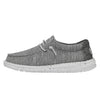 HEYDUDE Boy's Wally-T Canvas Light Grey Size 10 | Youth's Shoes | Youth Slip-on Loafers | Comfortable & Light-Weight