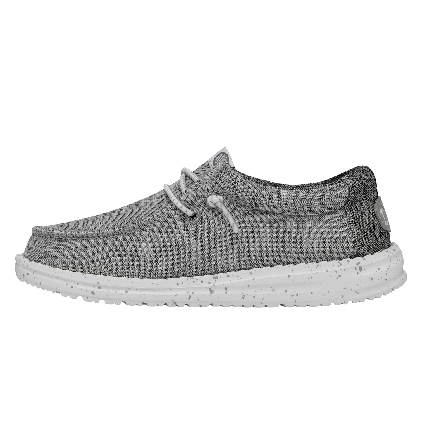 HEYDUDE Boy's Wally-T Canvas Light Grey Size 10 | Youth's Shoes | Youth Slip-on Loafers | Comfortable & Light-Weight