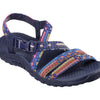Skechers Women's Reggae-Sew Me-Boho Woven Strappy Slingback Sandal, Navy Multi, 9.5