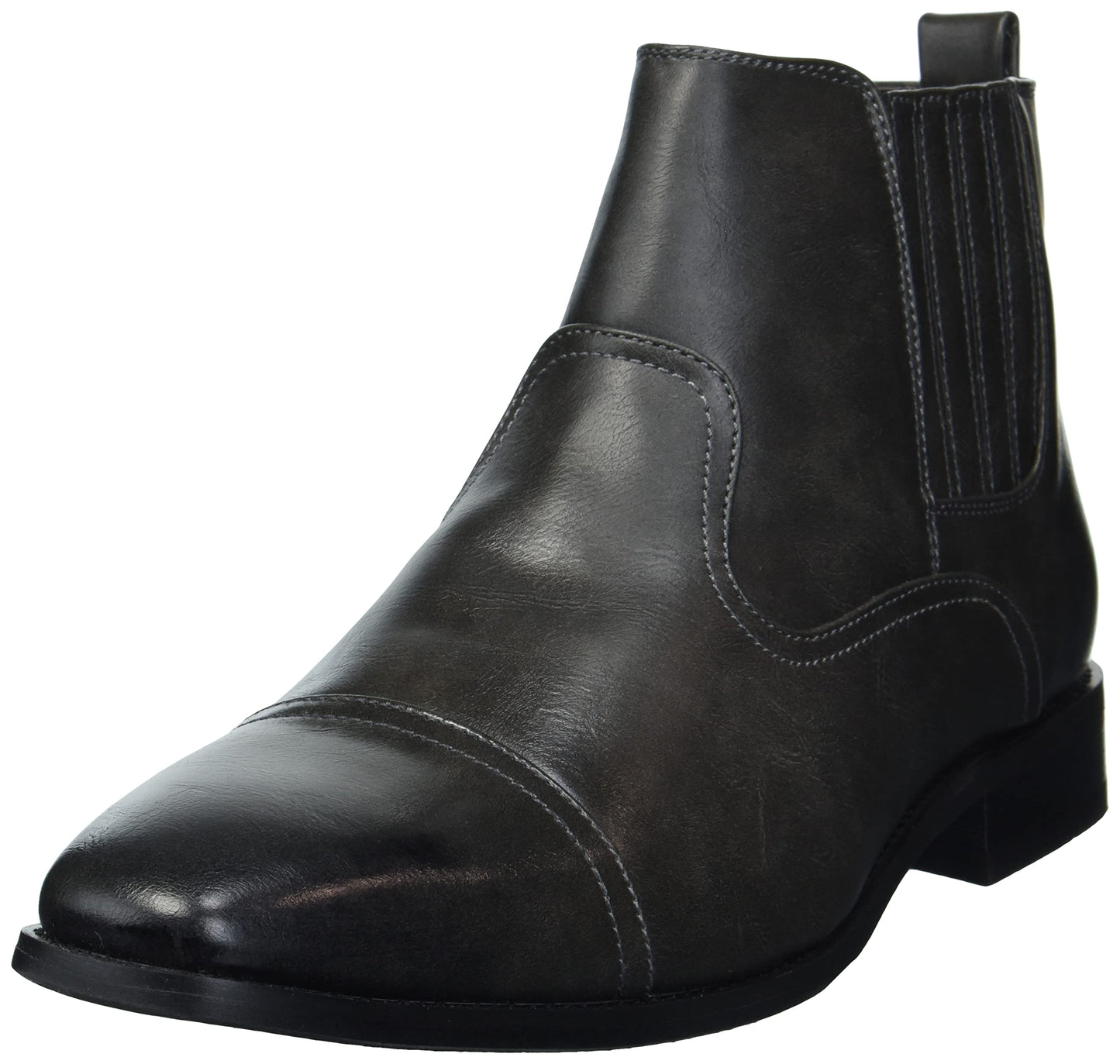 Vance Co. Men's Chelsea Boots, Grey Faux Leather, 9.5 Wide