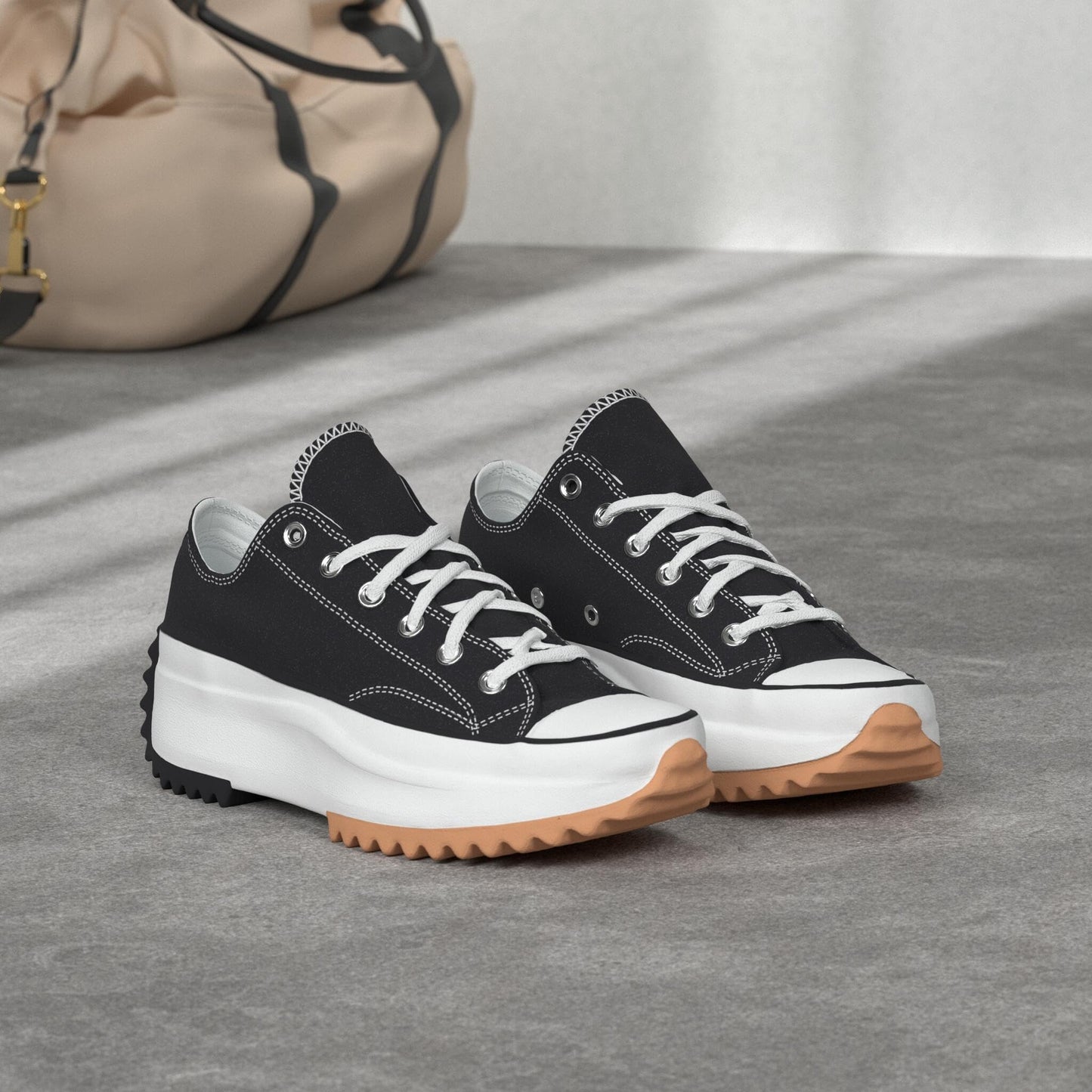 Converse Run Star Hike Hi Sneakers, Black/White/Gum, 11.5 US Women/10 US Men