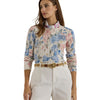 Lauren Ralph Lauren Women's Petite Floral Cable-Knit Cotton Sweater Cream Multi Medium