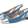 Stuart Weitzman Pearl Slingback Washed/Silver 8.5 B