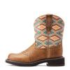 ARIAT Womens Fatbaby Heritage Farrah Western Boot Coastal Tan/Aztec Blanket 8