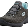 Skechers Women's Summits - Quick Getaway Shoes, Charcoal/Light Blue, 9 M