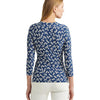 Lauren Ralph Lauren Women's Floral Stretch Jersey Top Blue/Cream Large