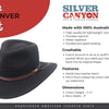 Silver Canyon Men's Denver Crushable Wool Felt Western Style Cowboy Hat - Silver Belly