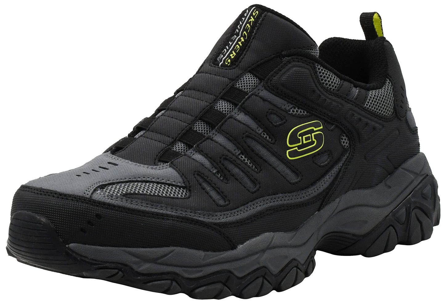 Skechers Men's Afterburn Wonted Memory Fit Slip-On Trainer, Charcoal, 10 M US