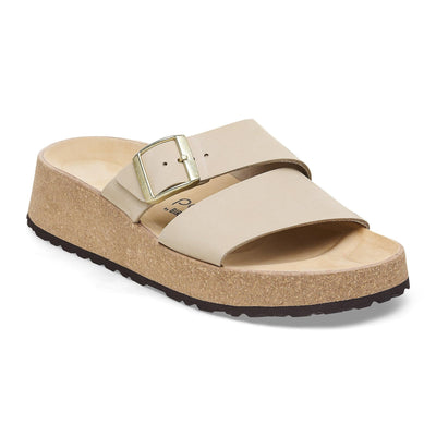 Birkenstock Women's Almina Nubuck Leather, Sandcastle, 7-7.5 US