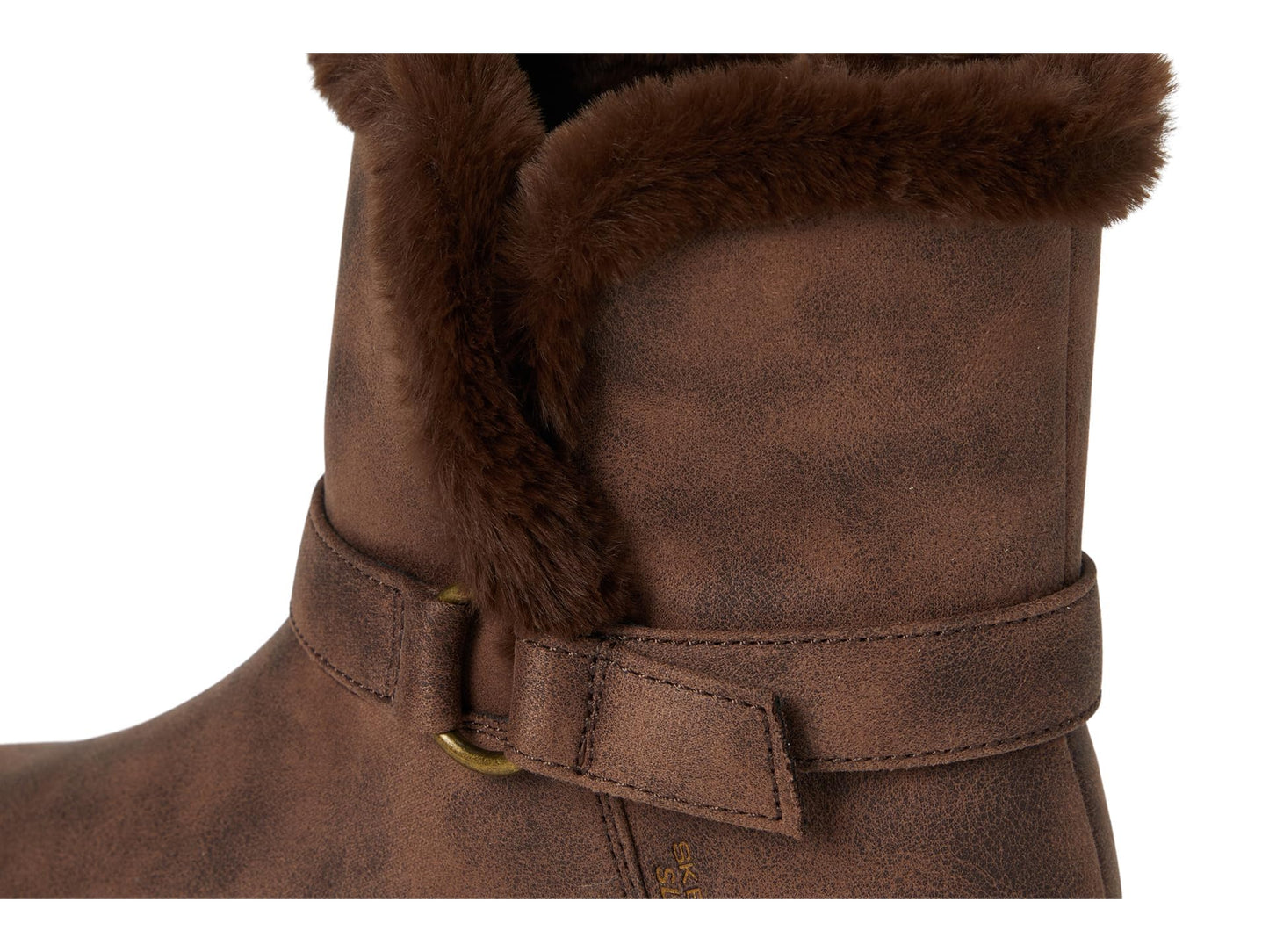 Skechers Women's EASY GOING - DREAMERS MOVE - Hands Free Slip-Ins tall buckle wrap boot, Chocolate, 8.5 M