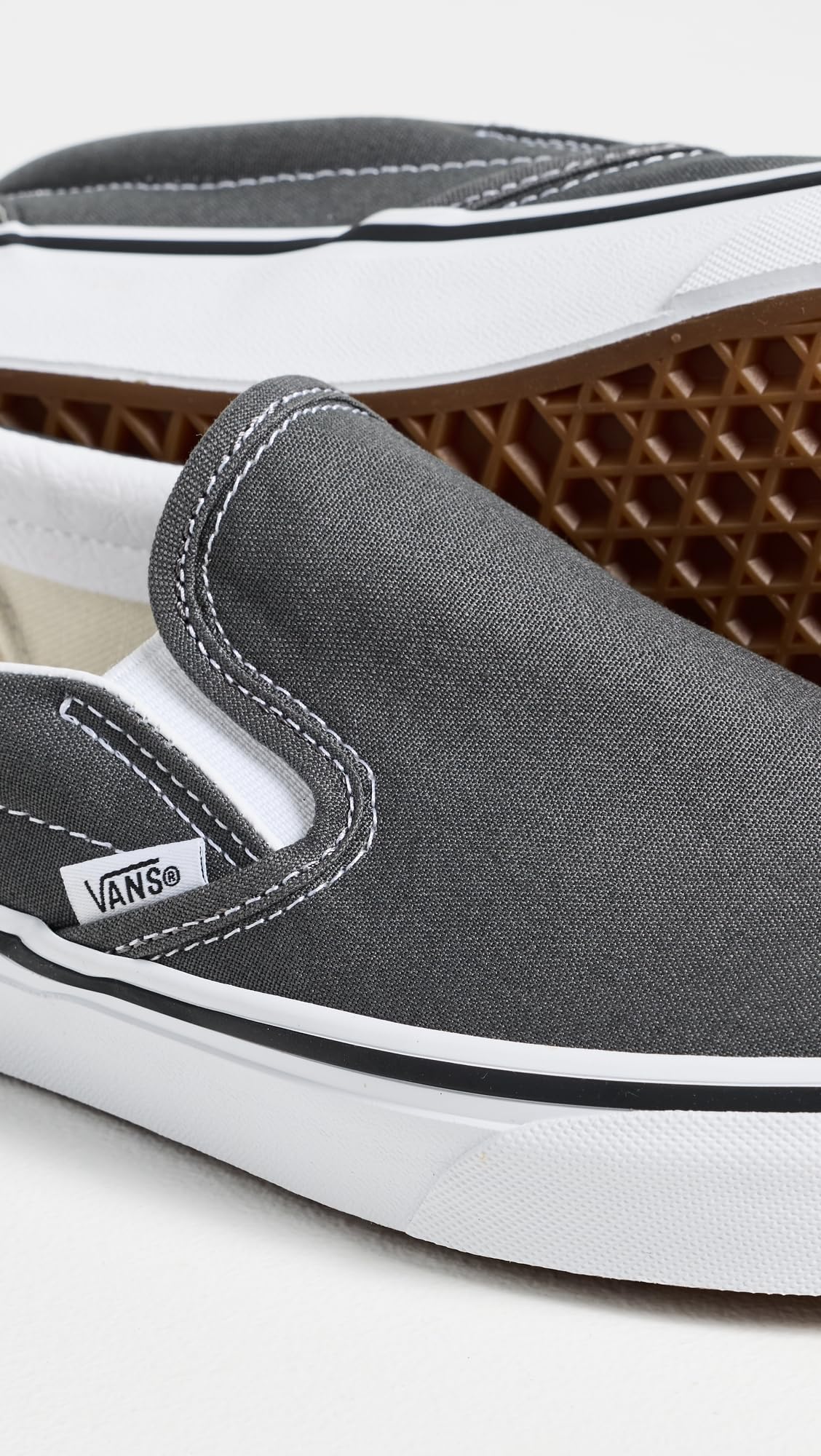 Vans U Classic Slip On Unisex Sneakers, Charcoal, 12 US Women/10.5 US Men