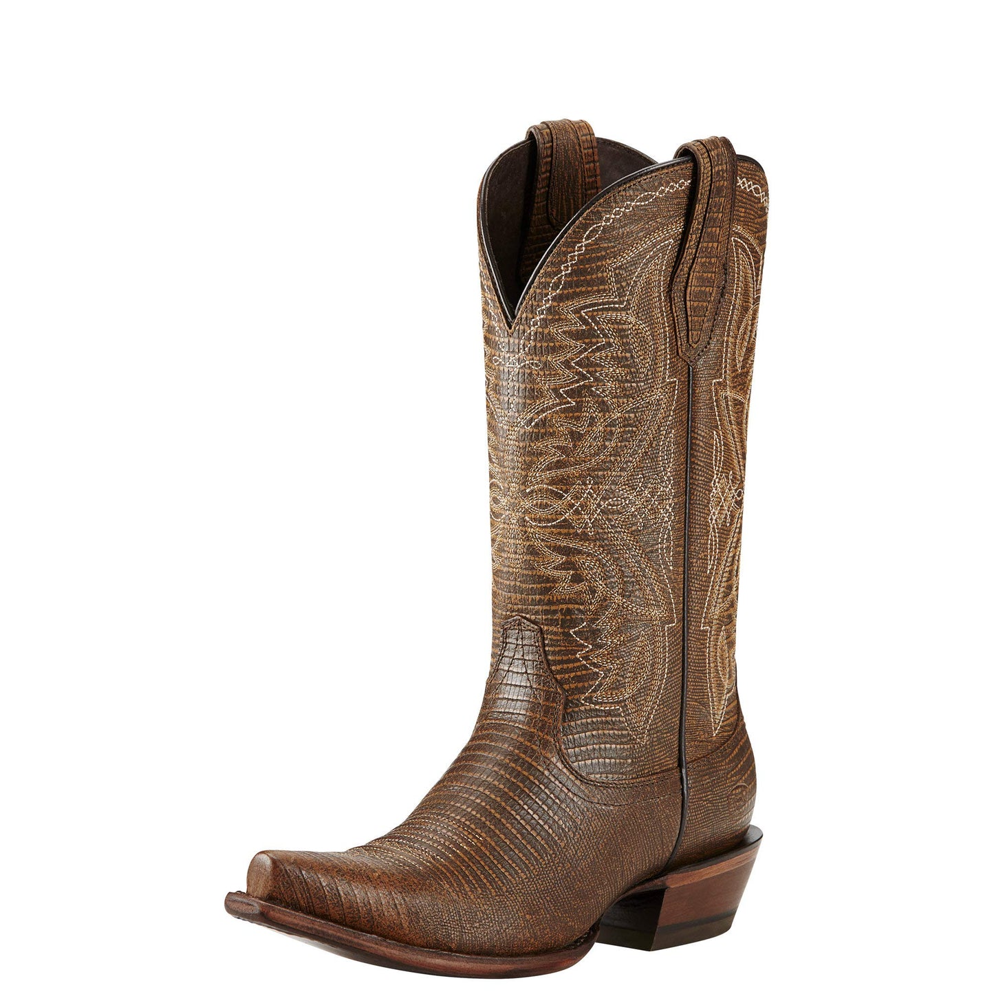 Ariat Women's Alamar Western Cowboy Boot, Chocolate Lizard Print, 9.5 B US