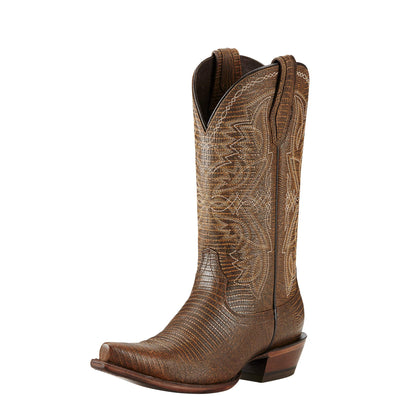 Ariat Women's Alamar Western Cowboy Boot, Chocolate Lizard Print, 9.5 B US