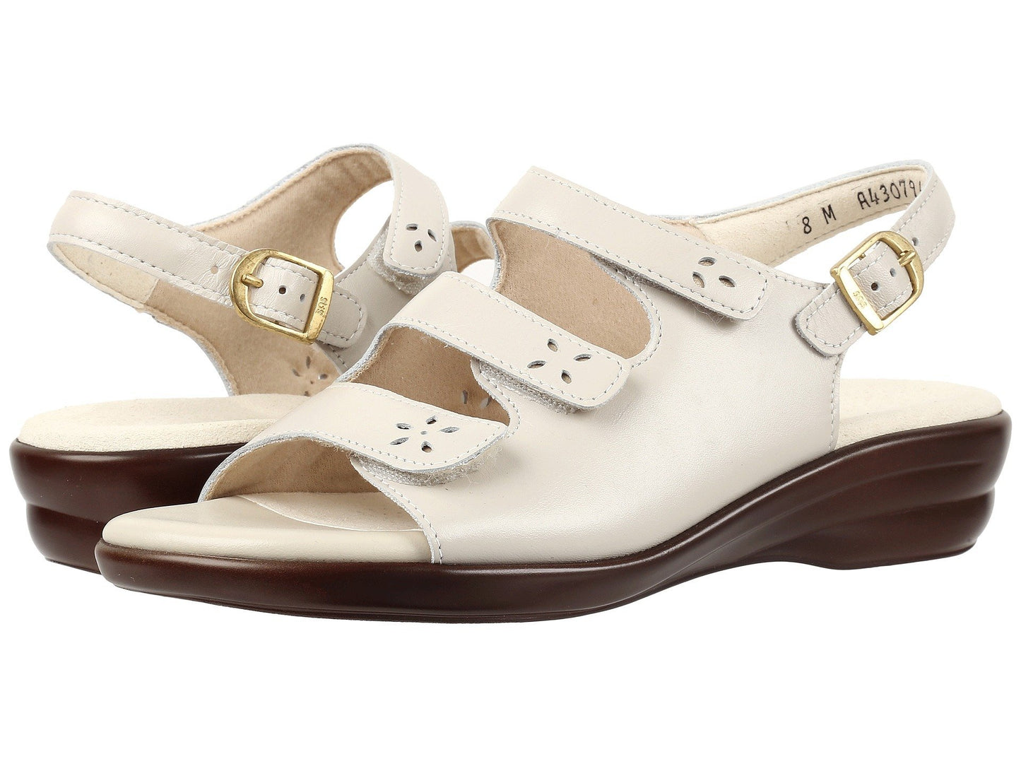 SAS Quatro Adjustable Comfort Sandal Bone 11 W - Wide (C)