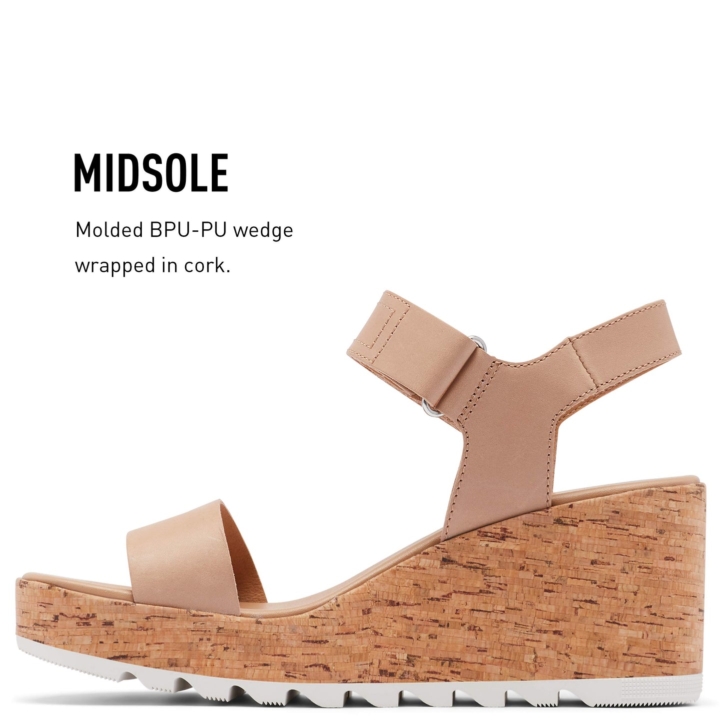 Sorel Cameron Wedge Sandal for Women - Honest Beige 9.5 B - Medium