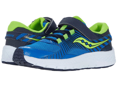 Saucony® Kids Velocer A/C Summer Shoes for Kids – Leather & Textile Upper – Cushioned Footbed (Little Kid/Big Kid) Blue/Green 12 Little Kid M