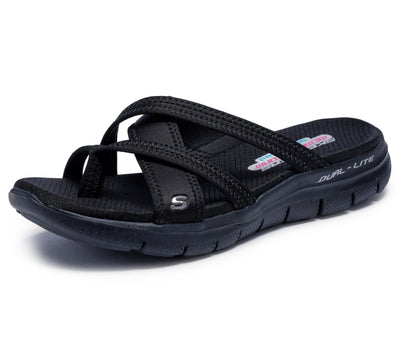 Skechers Cali Women's Flex Appeal 2.0-Start up Sport Sandal,black/black,6 M US