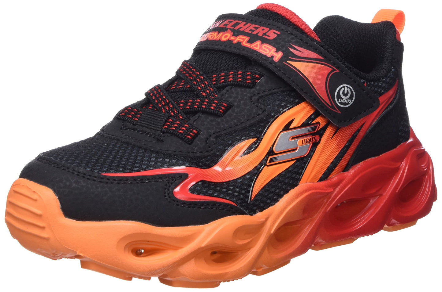 Skechers Kids Boys Thermo-Flash - Heat-Flux Sneaker, Black/Red, 13.5 Little Kid