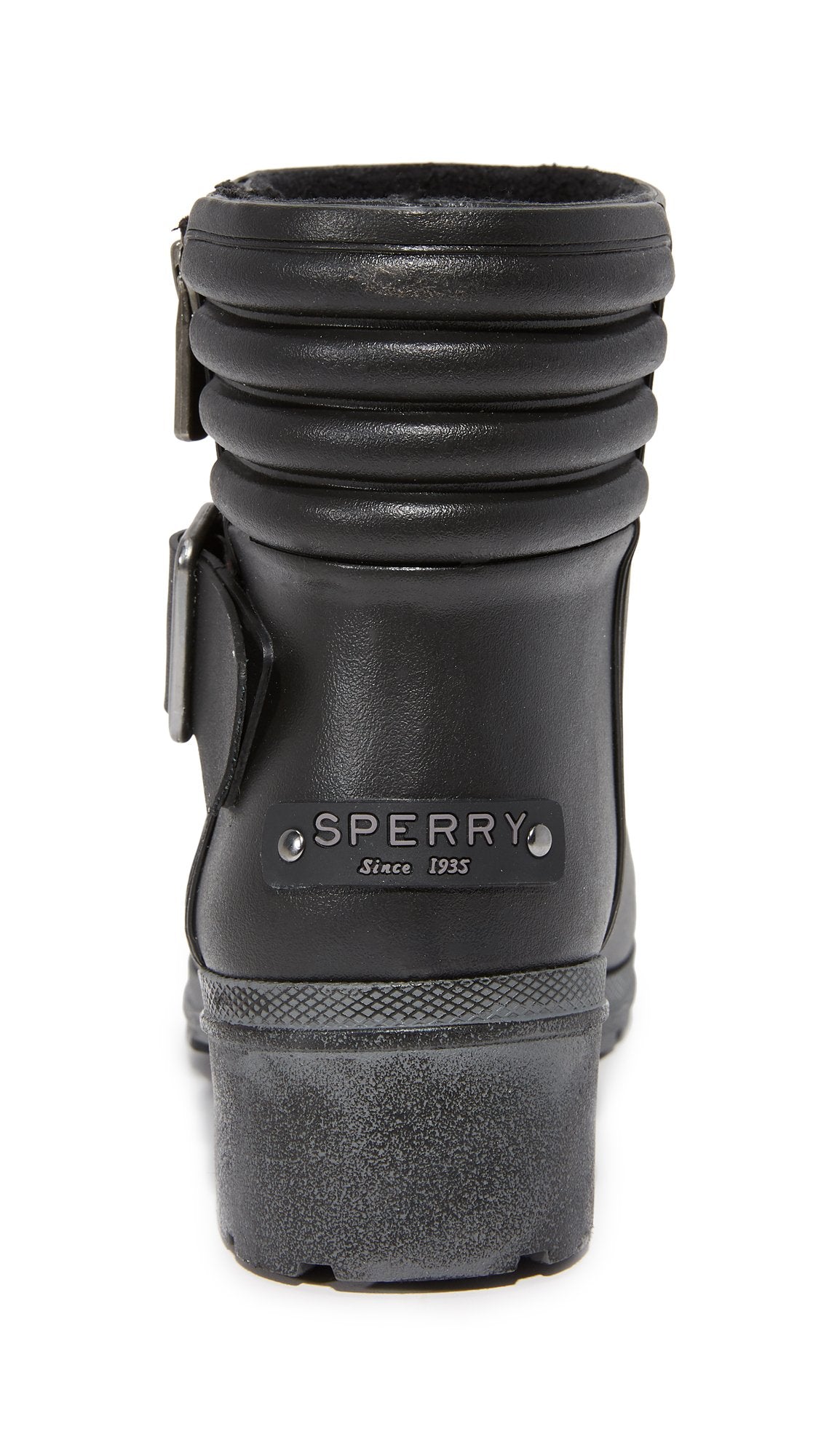 Sperry Women's Ariel Beck Rain Boot, Black, 6 Medium US