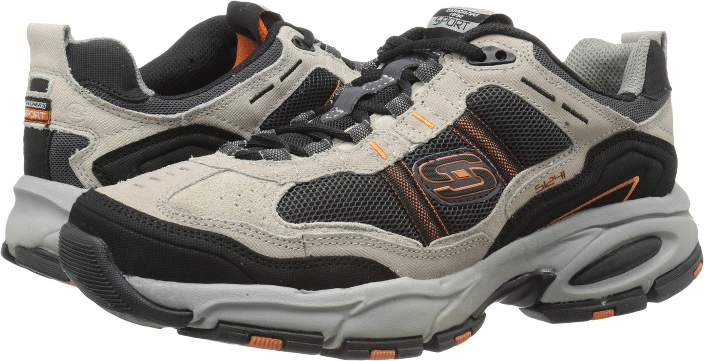 Skechers Sport Men's Vigor 2.0 Trait Memory Foam Sneaker, Taupe/Black, 11 M US