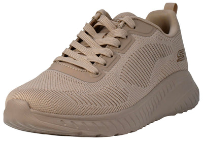 Skechers Women's Bobs Squad Chaos – Face Off Sneaker, Nude, 10