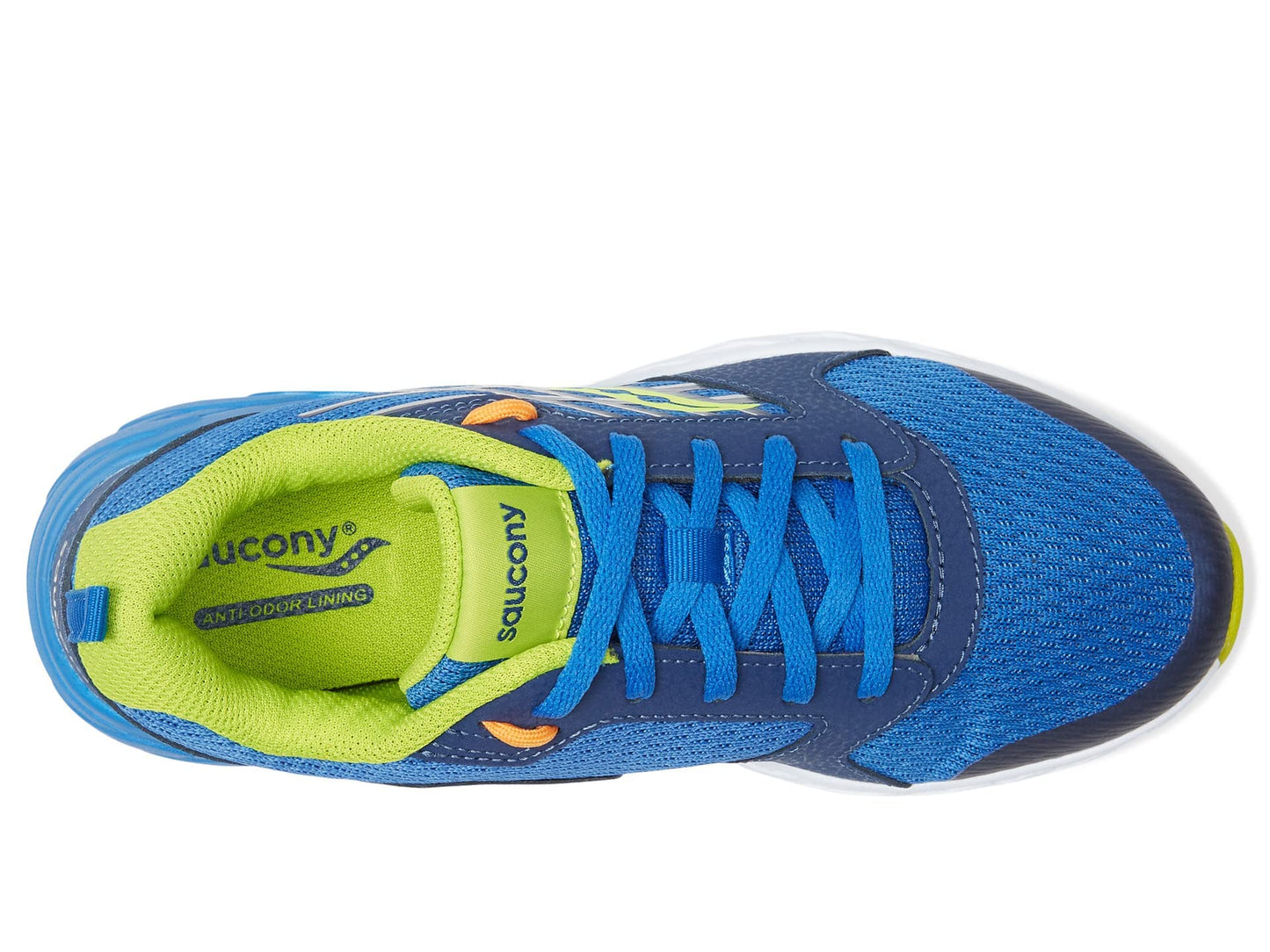 Saucony Wind 2.0 Running Shoe, Blue/Green, 2 Wide US Unisex Big_Kid