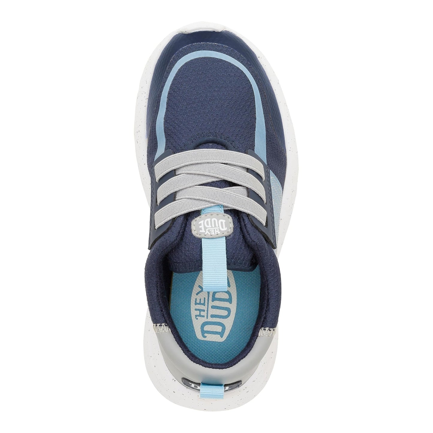 HEYDUDE Men's Kid Sirocco Play Varsity (Little Kid/Big Kid), Navy/Grey, 13 Medium