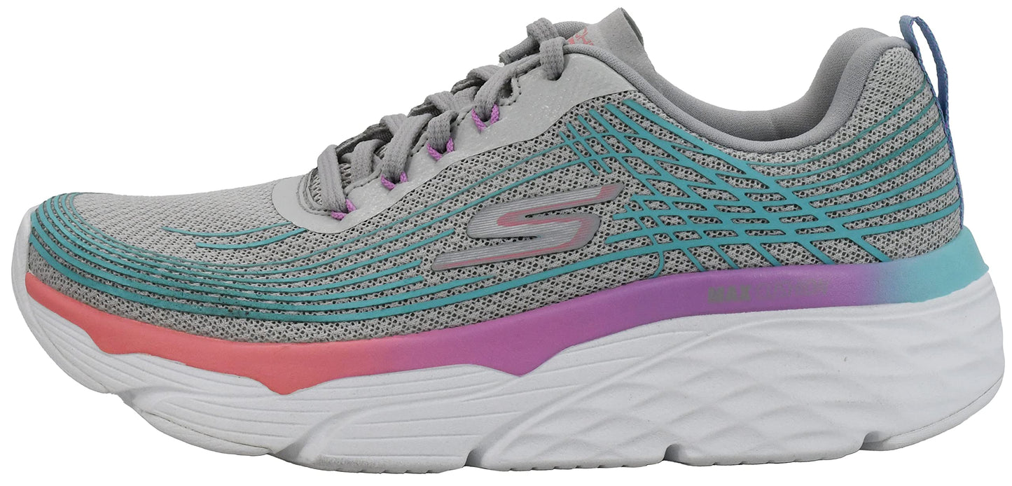 Skechers Women's Max Cushioning Elite-Brilliant Sneaker, Grey/Mint, 8.5 M US
