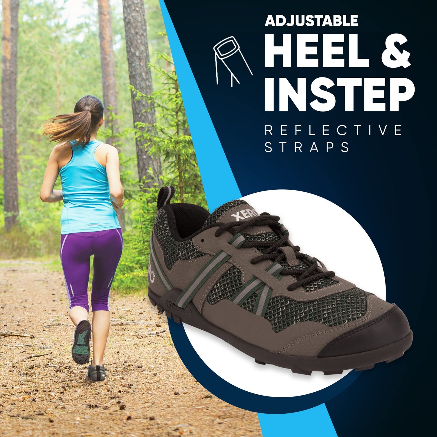 Xero Shoes Women's TerraFlex Lightweight Trail Running & Hiking Shoe - Zero Drop,Forest,10.5