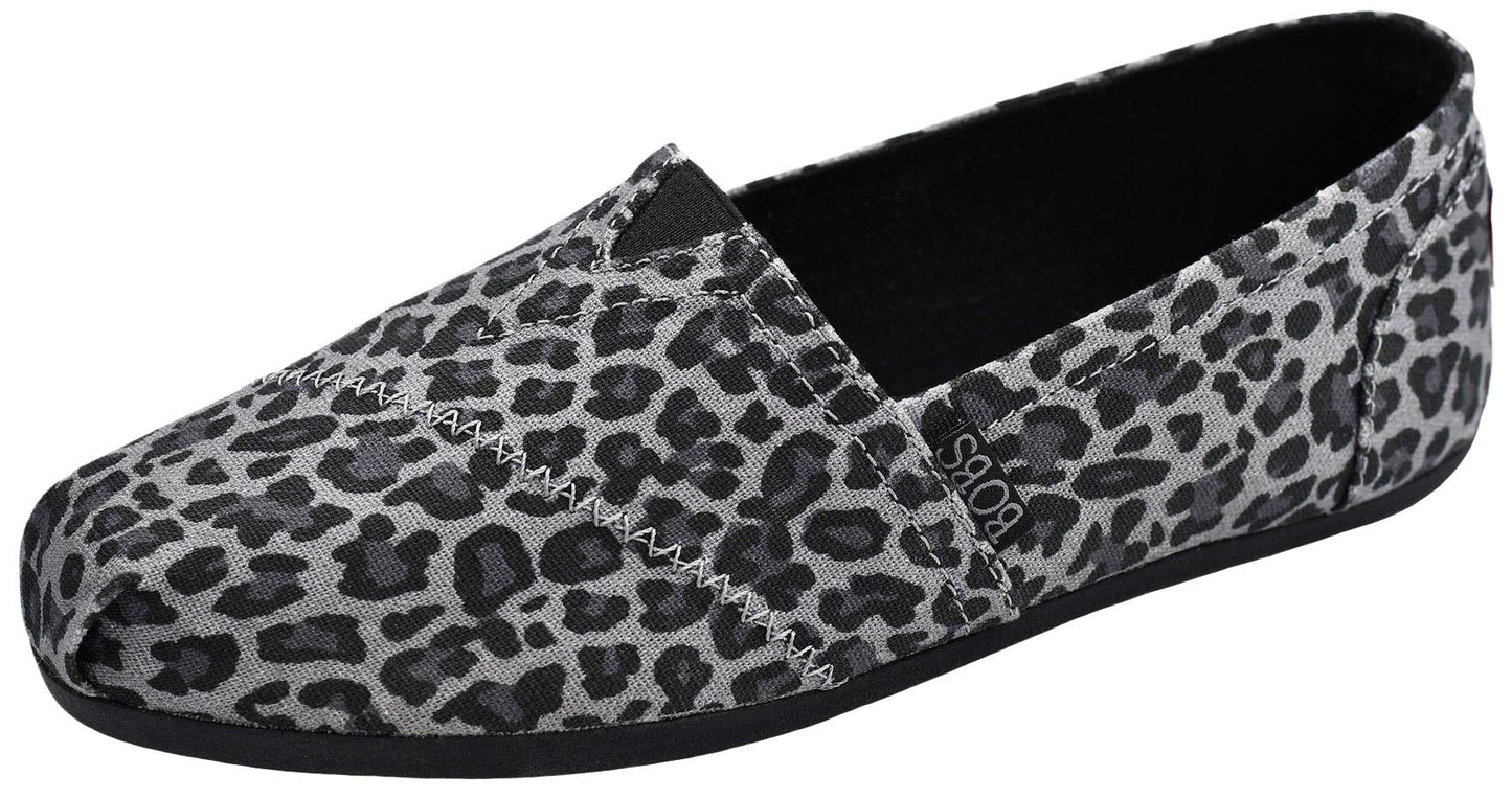 Skechers BOBS Women's Plush-Hot Spotted Black/Charcoal Slip-On 6 M US