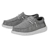 HEYDUDE Boy's Wally-T Canvas Light Grey Size 10 | Youth's Shoes | Youth Slip-on Loafers | Comfortable & Light-Weight
