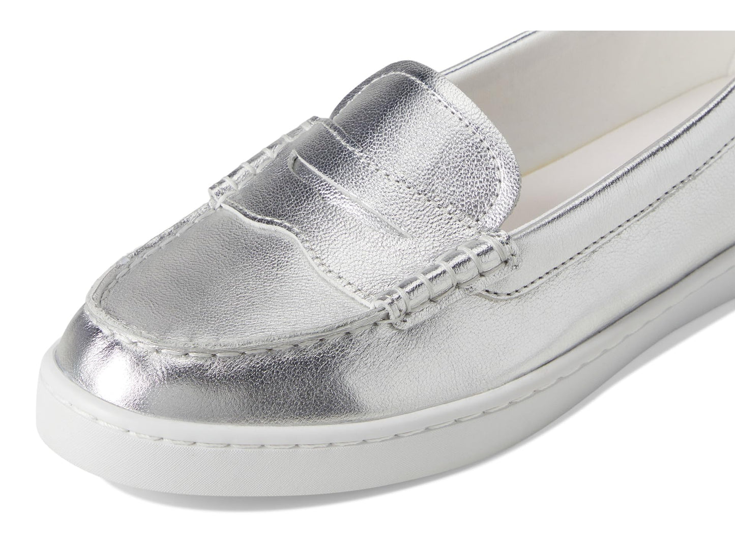 Cole Haan Women's Nantucket Penny Loafers, White PEBBLD LTR, 8.5