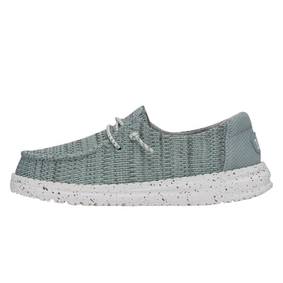 HEYDUDE Wendy Sport Mesh Loafers for Kids Girls Textile Upper Two-Eyelet Lace Closure Slip-on Style