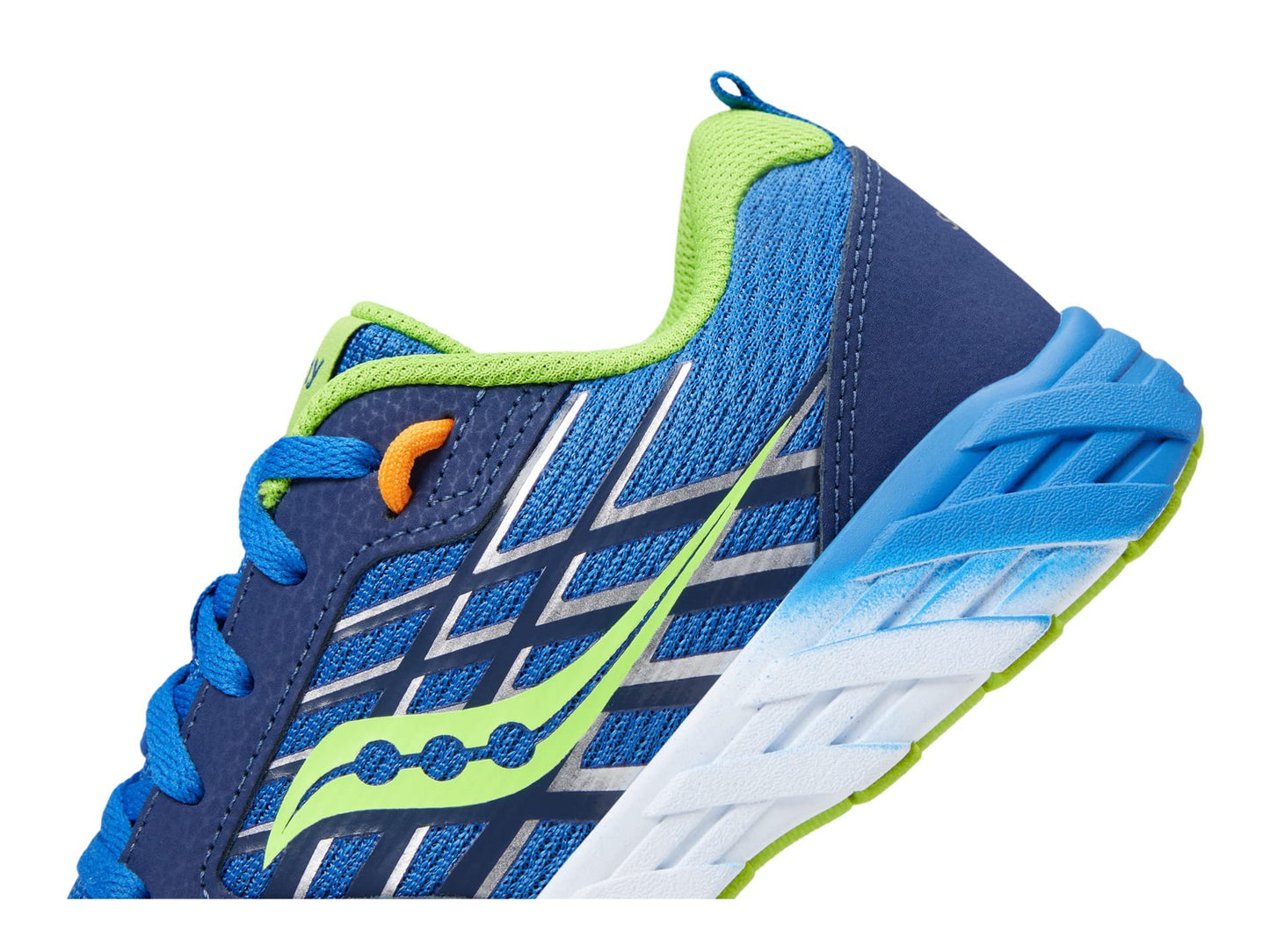 Saucony Wind 2.0 Running Shoe, Blue/Green, 2 Wide US Unisex Big_Kid