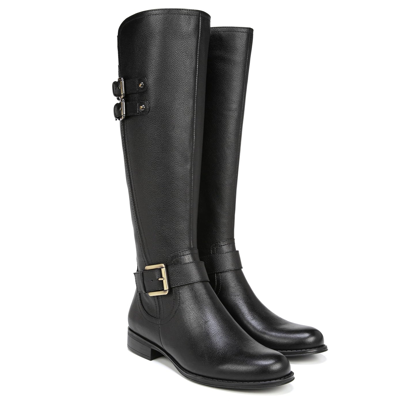 Naturalizer Womens Jessie Knee High Buckle Detail Riding Boots Black Leather 12 W