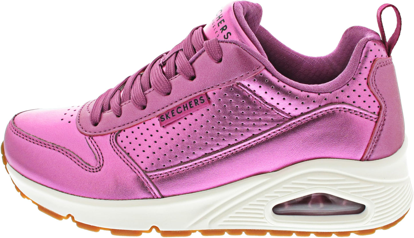 Skechers Womens Uno - Metallixs, Magenta, 7.5 Medium