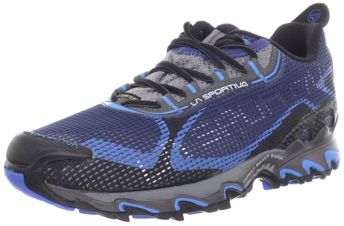 La Sportiva Mens Wildcat 2.0 GTX Trail Running Shoes, Black/Blue, 8.5-9