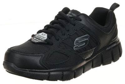 Skechers Men's Telfin-Sanphet Shoe, Black Leather Courdura, 12 W US