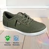 Skechers Women's Bobs B Cute Sneaker – Memory Foam, Flexible Outsole, Lightweight Vegan Shoes, Olive, 7.5