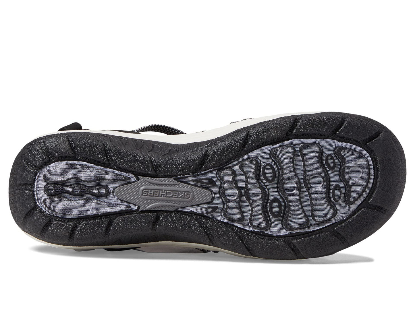 Skechers USA Reggae Cup-Smitten By You Women's Sandal, 8 B(M) US, Black-White