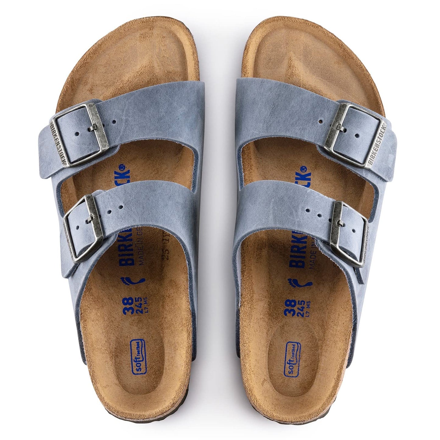 Birkenstock Arizona Mules/Clogs Men Brown Mules Shoes, Blue Dusty Blue, 5 UK
