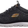 Skechers Men's Summits Louvin Slip-On Sneaker, Charcoal/Orange, 8 Wide