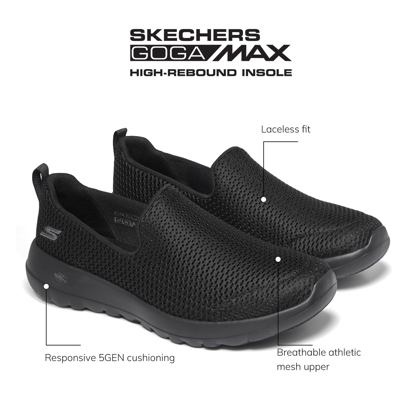 Skechers Women's Go Walk Joy Sneaker, Black, 11 Narrow